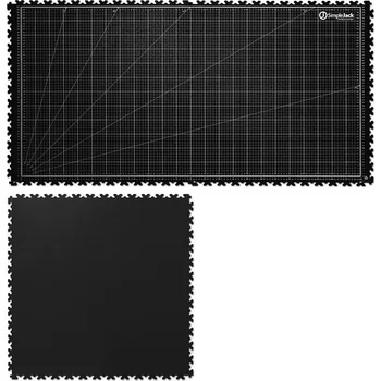 Zátěžová podložka Podložka na pracovní stůl SimpleJack Grid + 1 dlaždice Barva: Černá