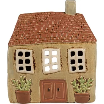 Svícen Zelený keramický domeček na čajovou svíčku Houthem XXIII – 17x10x19 cm