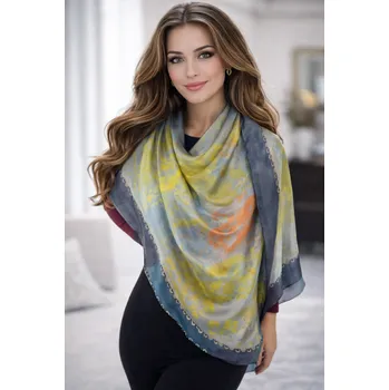 Šátek Dámský šátek 90 x 175 cm Barevné tóny 23-09 žlutý