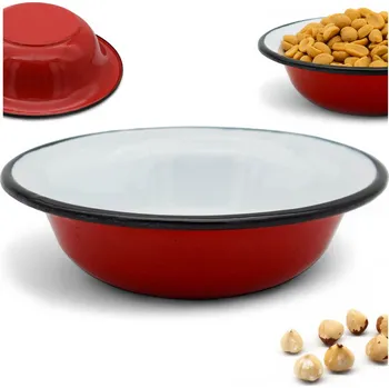 Smaltovaná miska na saláty, marinování, ovoce, tečkovaná miska 350 ml