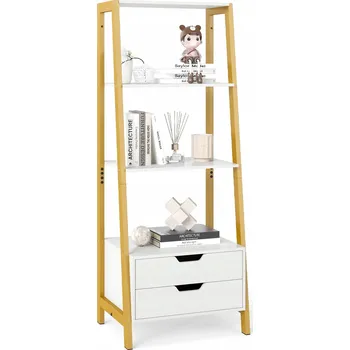 regál Regál s otevřenými policemi a 2 zásuvkami Moderní bílý regál