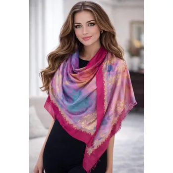 Šátek Dámský šátek 90 x 175 cm Barevné tóny 23-09 Růřový