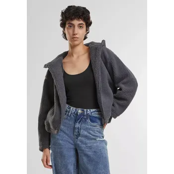 Dámská mikina Dámská krátká mikina Sherpa šedá Urban Classics šedá 3048066