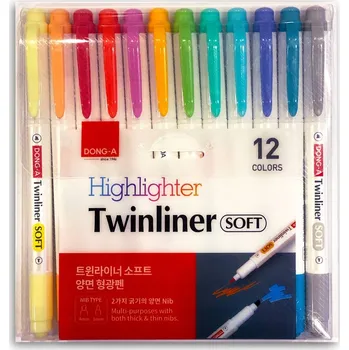 Zvýrazňovač Zvýrazňovač oboustranný pastelový 12 barev DONG-A