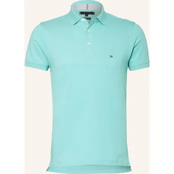 Pánská košile Tommy Hilfiger Pánská Polokošile Z Piké Slim Fit, tyrkysová, XXL