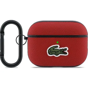 Náhradní díl pro mobilní telefon Lacoste Petit Pique Croc Logo Patch pouzdro pro AirPods Pro 3 Red