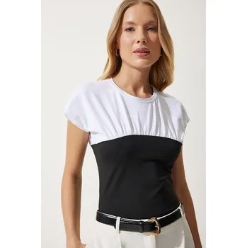 Dámské tričko Tričko Happiness Istanbul Weiß/ Schwarz 5180068 M