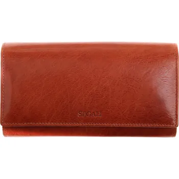 Peněženka Dámská kožená peněženka Segali SG - 28 koňakově hnědá
