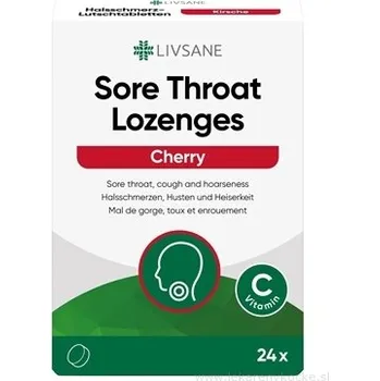 Lék na bolest v krku PXG Pharma GmbH LIVSANE Pastilky proti bolesti v krku třešeň 24 ks
