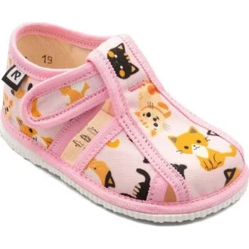 Chlapecké bačkory RAK Pantofle kočky růžové, zavřeno velikost 18