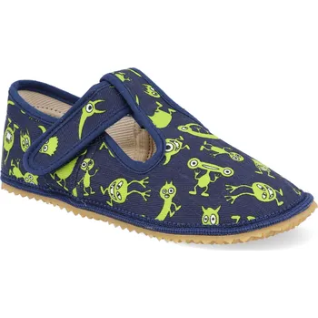 Dívčí obuv Barefoot dětské přezůvky Beda - Širší typ Zelená příšerka Velikost: 29