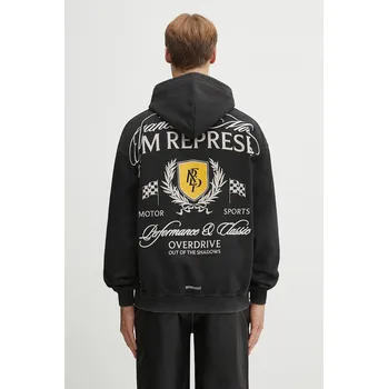 Pánská mikina Bavlněná mikina Represent Crest Hoodie, L, černá, 99X