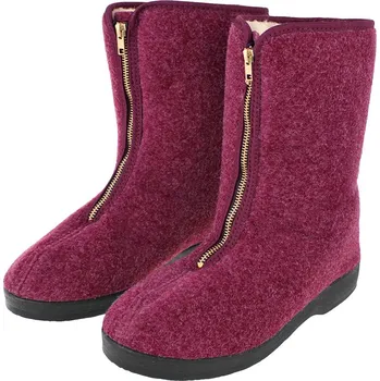 Dámské pantofle Dámské důchodky na zimu Mamusky Mjartan bordó (Filcová obuv na zimu pro ženy zn. Mjartan)