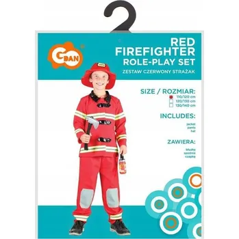 Karnevalový kostým Kostým pro děti HASIČ hasiči helma uniforma KARNEVAL 110-120
