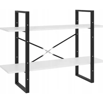 Knihovna Regál na knihy bílý 100 x 30 x 70 cm, materiál dřevotříska, kov