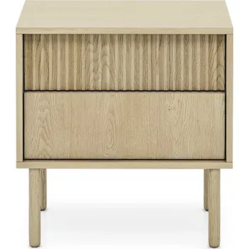 Noční stolek Noční stolek Nala s rýhovanými čely, Boho styl, Dub cremona