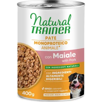 Krmivo pro psa 6x400g Sensitive No Gluten Adult vepřové a celozrnné obiloviny Natural Trainer Wet Dog Food