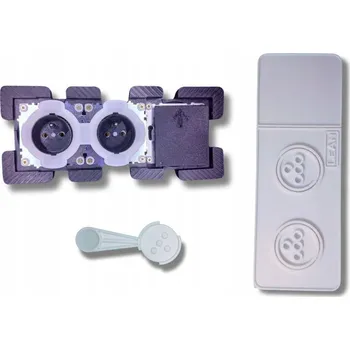 vypínač Skryté zásuvky 2x a jednoduchý vypínač pro tmavé obklady