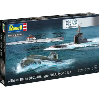 Plastikový model Revell Wilhelm Bauer Type 206A Class2 70 Years Bundeswehr 1:144