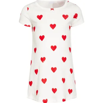 Dámská košile Petit Bateau Dívčí Noční Košile, bílá / červená, 104