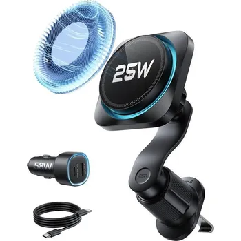 ESR Omnilock Cryoboost Magnetic Magsafe Vent Car Mount Bezdrátová nabíječka Qi2.2 25W černá