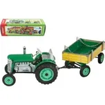 Traktor Zetor s valníkem zelený na klíček kov 28cm Kovap v krabičce