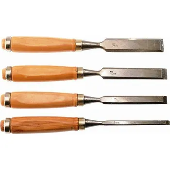 Dláto DREL SADA PLOCHÝCH DŘEVĚNÝCH dlát 4ks 6/12/18/24mm