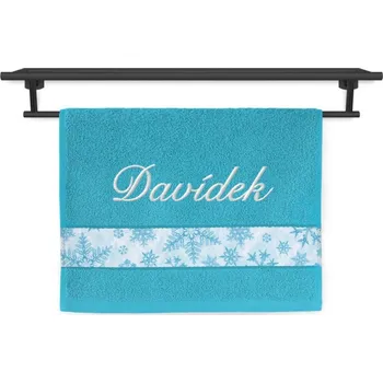 Ručník Malý ručník se jménem NA PŘÁNÍ 30x50 Vločky tyrkys