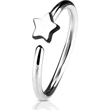 Piercing Šperky4U Piercing do nosu/ucha kruh s hvězdou - N0053-ST