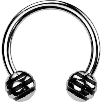 Piercing Šperky4U Piercing - podkova - černé proužky - PV01012