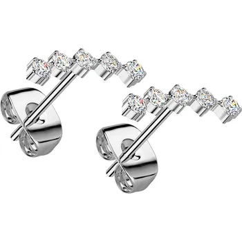 Náušnice Šperky4U Ocelové náušnice se zirkony - OPN2017-ST