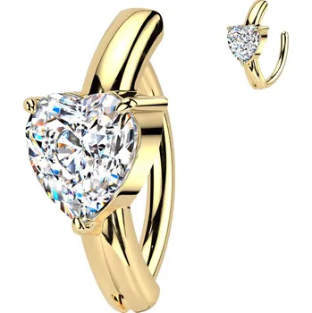 Piercing Šperky4U Zlacený piercing do pupíku se srdíčkem - WP0092-GD