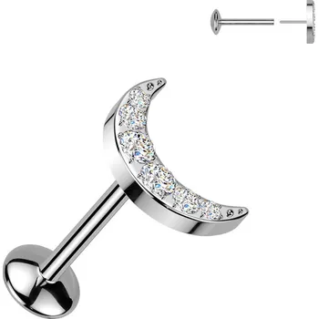 Piercing Šperky4U Piercing do brady měsíček - PUSH IN labreta TITAN - TIT1583