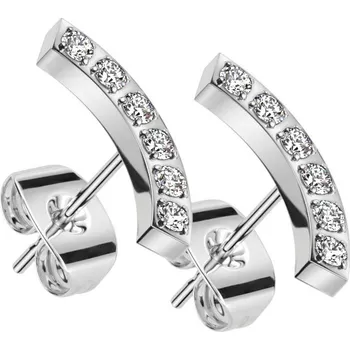 Módní doplněk Šperky4U Ocelové náušnice se zirkony - OPN1949-ST