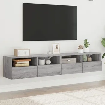 Obývací stěna vidaXL Nástěnné TV skříňky 2 ks 80 x 30 x 30 cm kompozitní dřevo [836879] Barva: šedá sonoma