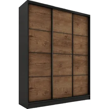 Šatní skříň Šatní skříň HARAZIA 150 bez zrcadla, černý mat/dub