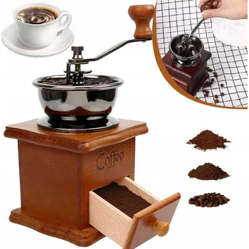 Mlýnek na kávu ANTICKÝ DŘEVĚNÝ RUČNÍ MLÝNEK, RUČNÍ MLÝNEK NA KÁVU, MLÝNEK NA KÁVU