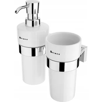 Ruční nástěnný dávkovač mýdla Nimco 300 ml, stříbrný, vícebarevný