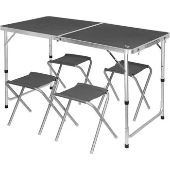 kempingová skříňka NILS CAMP Sada skládacího kempingového stolu a židliček NILS Camp NC1633 tmavě šedá