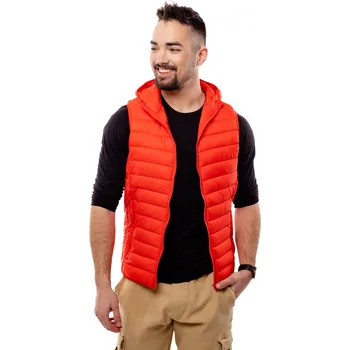 Pánská vesta Pánská prošívaná vesta s kapucí GLANO - červená Glano černá | červená 2241226