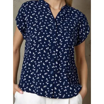 Dámská košile Sinsay - Viskózová košile s&nbsp;krátkými rukávy - černá - 205FI-99P - 205FI-99P-S