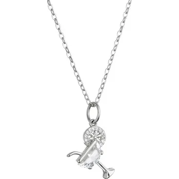 Náhrdelník Stříbrný náhrdelník koktejl s brčkem 12177.1