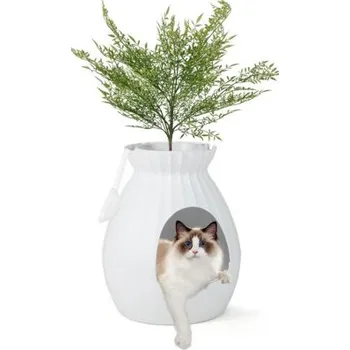 Toaleta pro kočku Inovativní kočičí toaleta PV10140DE-WH s odstraňováním zápachu, bílá - A COSTWAY