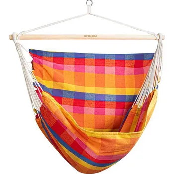 Houpací síť Spokey BENCH DELUXE KÁRO barevné Houpací síť - sedátko pro dva, do 160 kg (VÝPRODEJ) + DÁREK