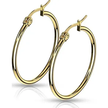 Náušnice Šperky4U Zlacené ocelové náušnice - kruhy 30 mm - OPN1190-30