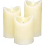 Solight sada LED svíček z přírodního vosku, 3ks, AAA