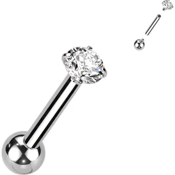 Piercing Šperky4U Cartilage piercing TITAN, 1,2 x 8 mm - TIT1233-12083