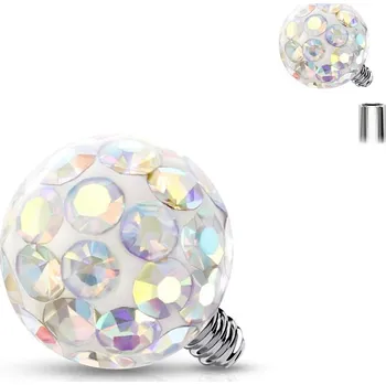 Piercing Šperky4U Náhradní kulička TITAN 3mm, závit 1,2 mm, barva duhová - TIT1117AB-03