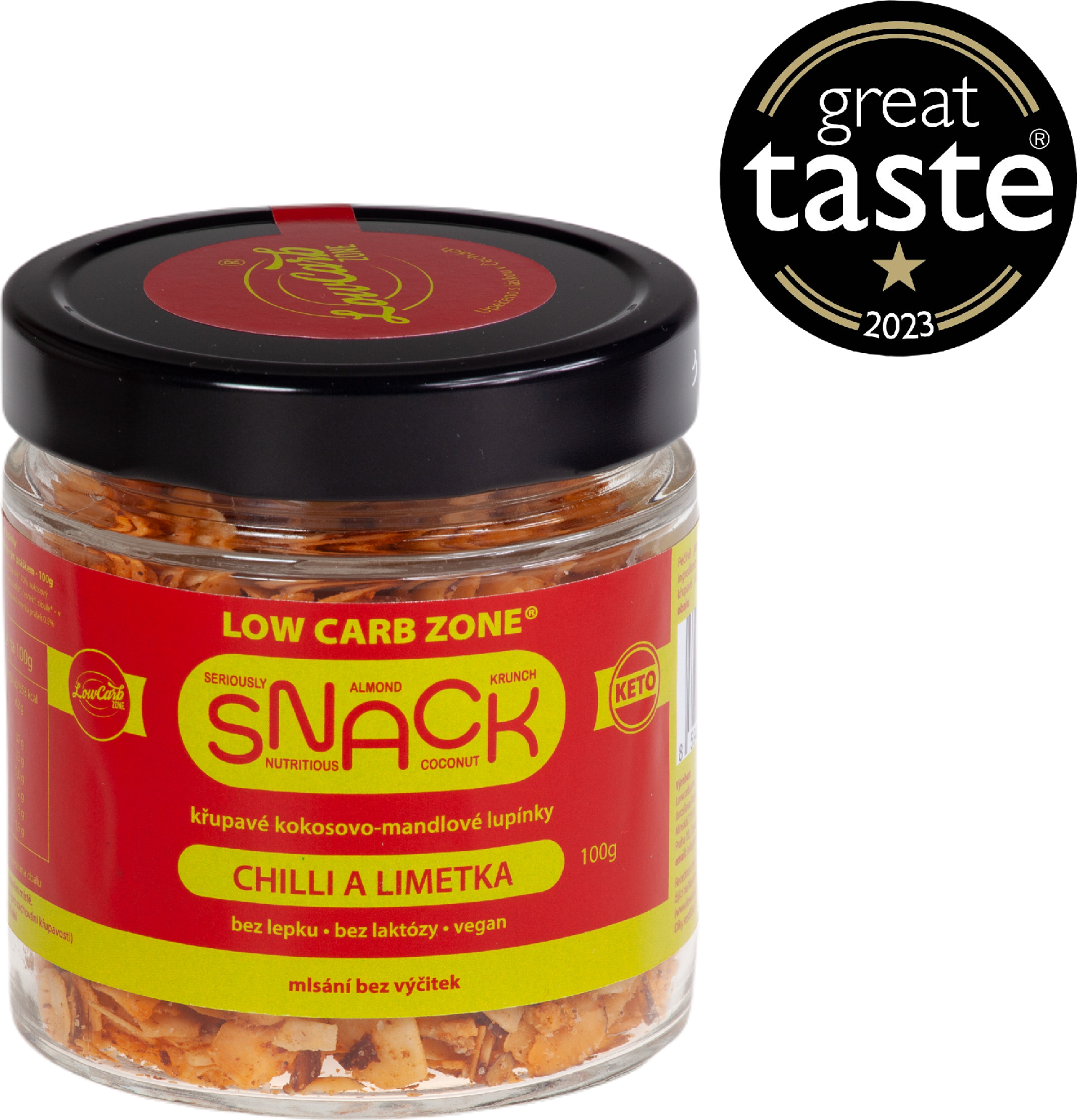 Low Carb Zone CZ Kokosovo - mandlové lupínky Chilli a limetka 100g