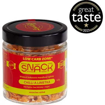 Chips Low Carb Zone CZ Kokosovo - mandlové lupínky Chilli a limetka 100g